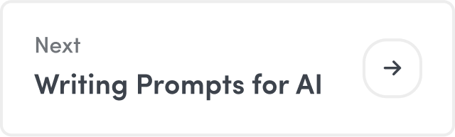 Link to next page (Writing prompts for AI)