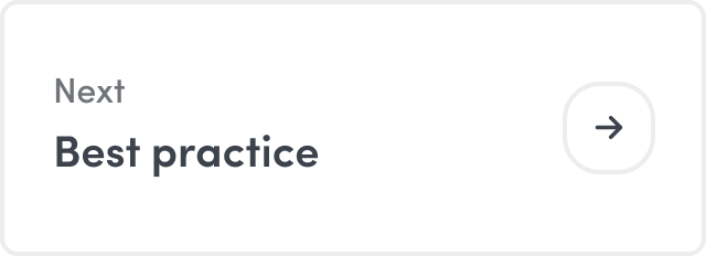 A next button linking to the best practice page
